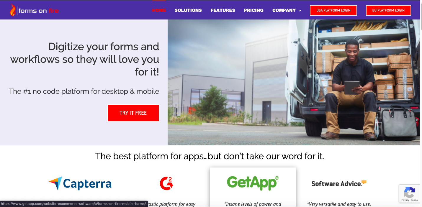 saas homepage