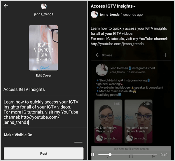 igtv clickable link