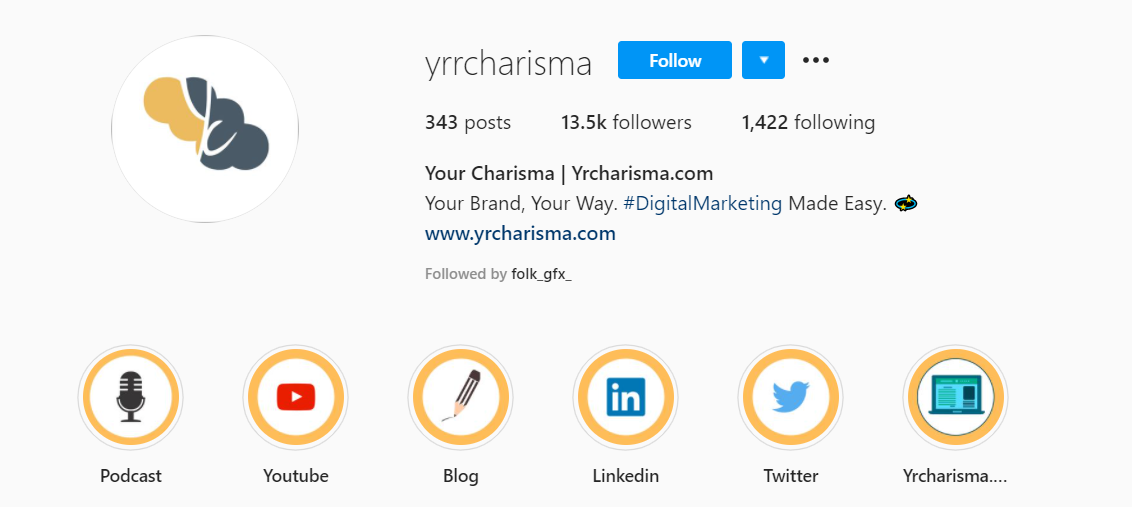 instagram business account bio